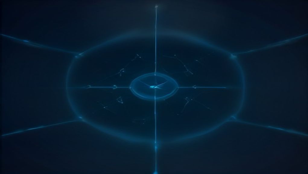 Editorial illustration: Glowing global network connections surrounding a digital storefront interface with dynamic analytics dashboards